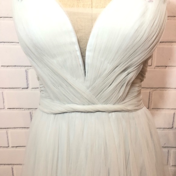 Pastel Baby blue floral formal gown baby shower - Picture 3 of 7